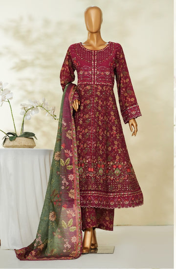 Embroidered Lawn 3 PC
