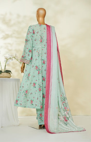 BIN SAEED EMBROIDERED FROCK LAWN 3-PIECE STITCHED